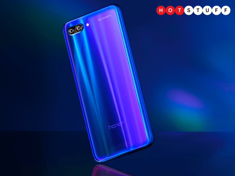The colourful Honor 10 has dual cameras and wears its notch with pride