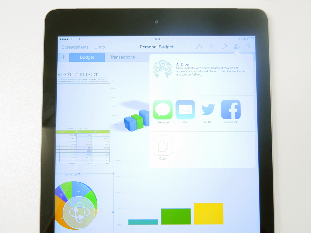Share Pages and Numbers via iCloud or AirDrop