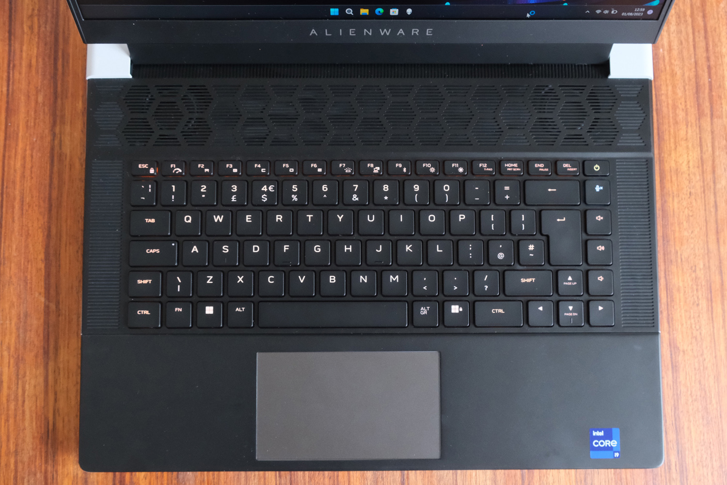 Alienware X16 review keyboard tray