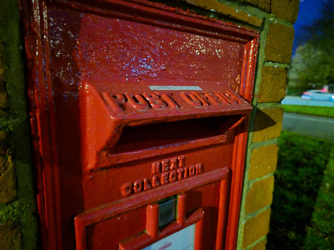 Samsung Galaxy S23 Plus camera samples low light post box