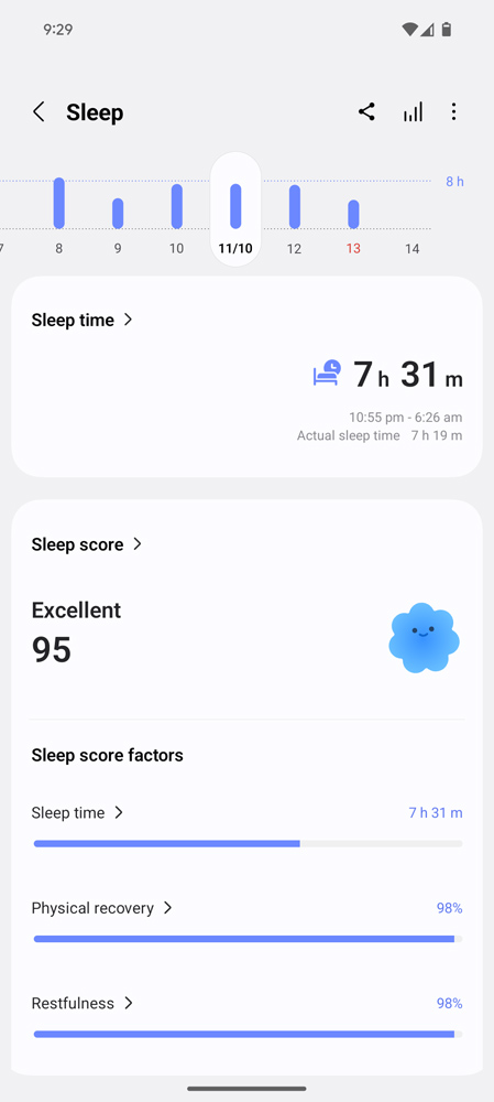 Samsung Galaxy Ring review app sleep score