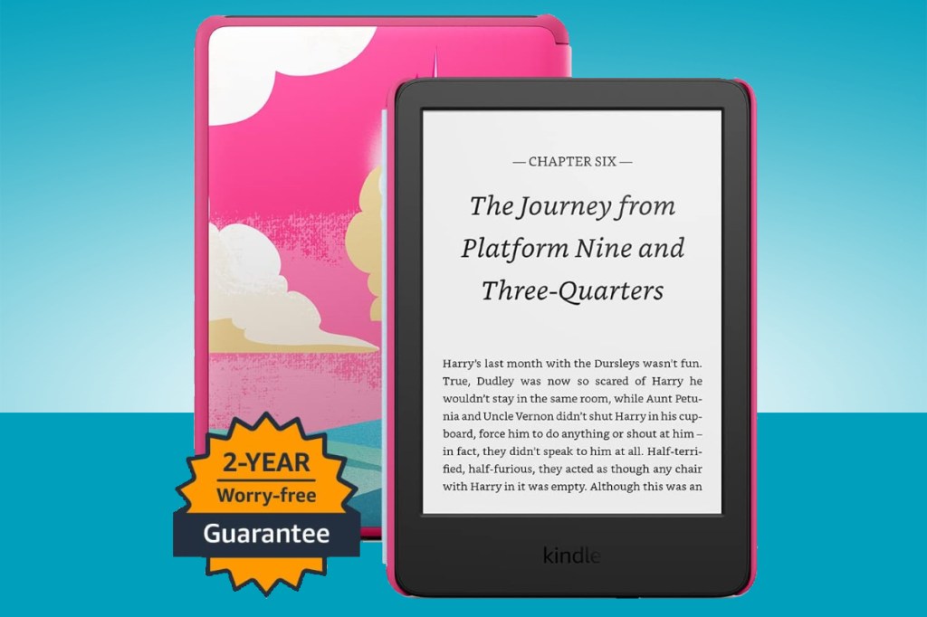 Amazon Kindle Kids on blue background