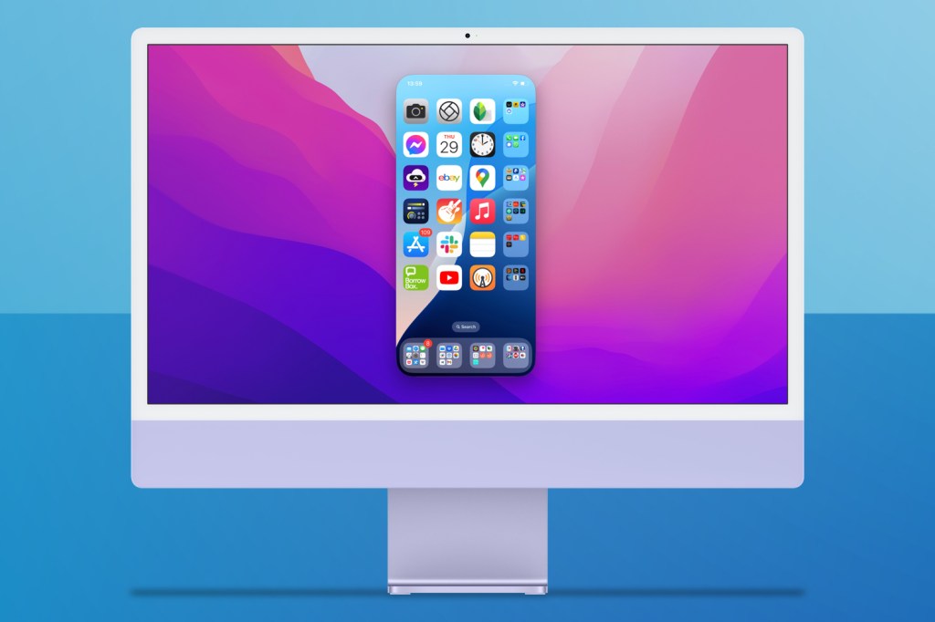 iMac running iPhone mirroring