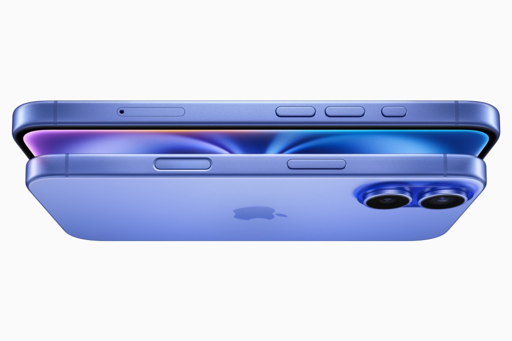New iPhone 16, showing the Camera Control and Action buttons
