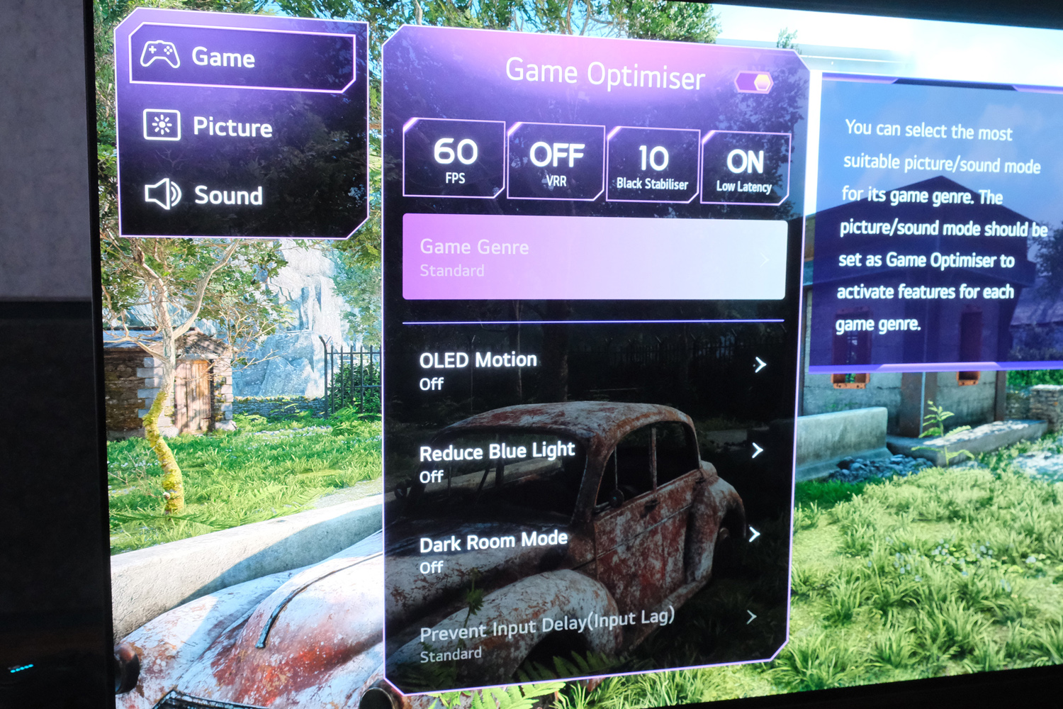 LG C5 OLED 42in review game settings