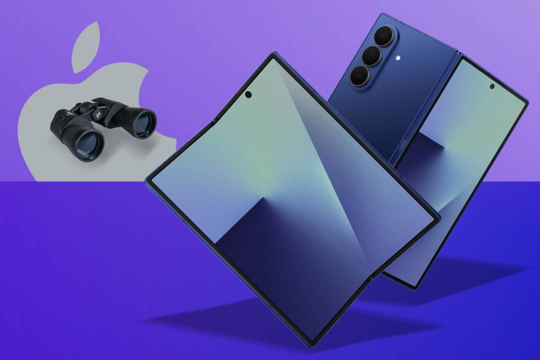 Apple icon spying on Samsung Galaxy Fold Z